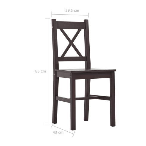 Maison Madeleine -  11 Piece Dining Set Pinewood Dark Brown